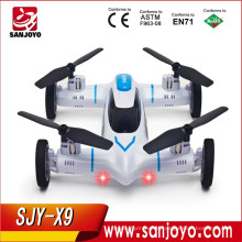 Alta calidad Syma X9 Fly Car 2.4G 4CH Control remoto RC Quadcopter Helicóptero Drone Land / Sky 2 Función en 1 UFO SJY-X9